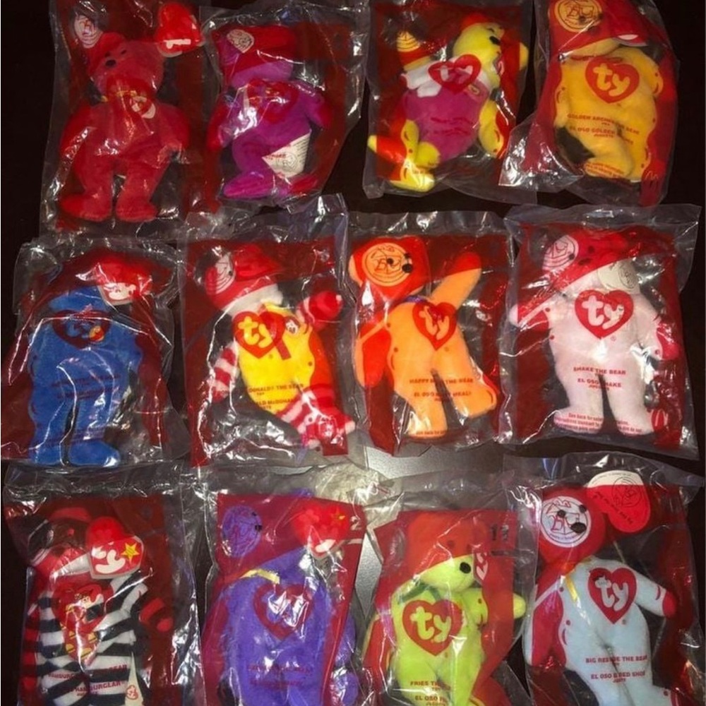 McDonald’s Ty‎ Teenie Beanie Ronald McDonald 25 Yrs ‘04 Complete Set 12 Unopened
